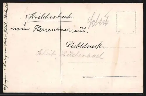 AK Hilchenbach, Teilansicht mit Kirche und Strassenpartie