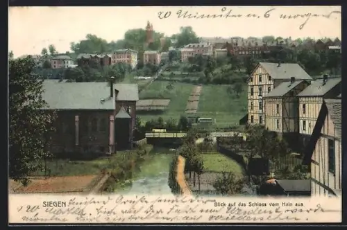 AK Siegen, Blick auf das Schloss vom Hain aus gesehen