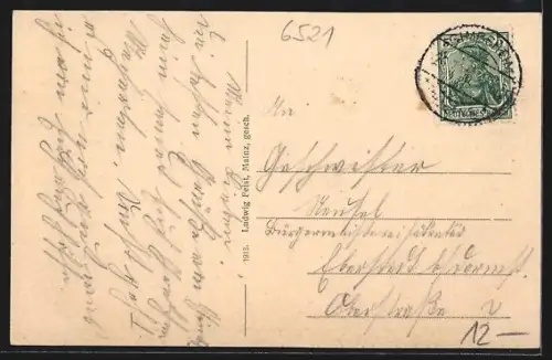 AK Gimbsheim, Totalansicht, Kath. Kirche, Evangel. Kirche