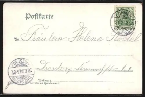 Lithographie Liebethal, Gasthof Lochmühle im Liebethaler Grunde