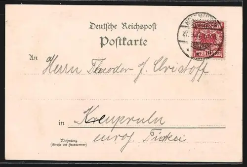 Lithographie Holzminden, Neues Gymnasium, Schloss Bevern, Weserbrücke