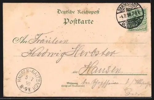 Lithographie Darmstadt, Übungsplatz, Sicherheitsstand, Preussisches Stabsgebäude