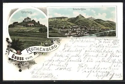 Lithographie Rothenberg, Untertürkheim, Panorama