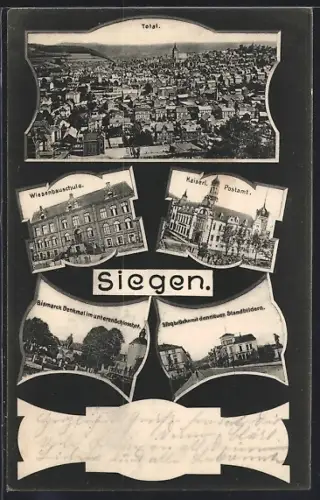 AK Siegen, Wiesenbauschule, Siegbrücke, Postamt