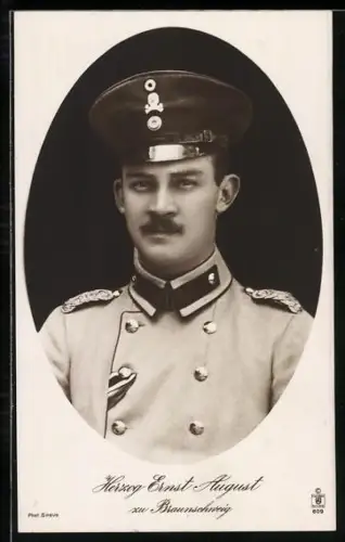 AK Ernst August Herzog von Braunschweig in Uniform mit Schirmmütze