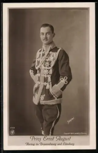 AK Ernst August Herzog von Braunschweig und Lüneburg in Husarenuniform