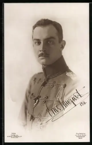 AK Porträt Ernst August Herzog von Braunschweig in Husarenuniform