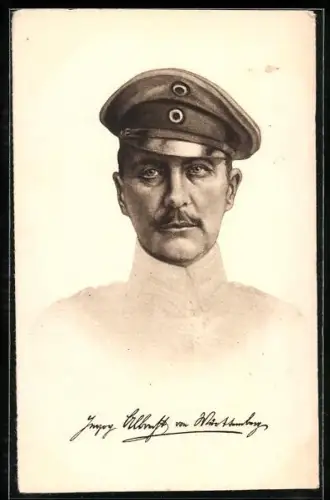 AK Herzog Albrecht von Württemberg mit Schirmmütze