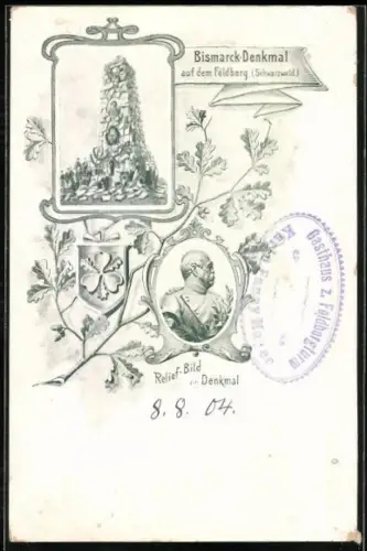 AK Bismarck-Denkmal auf dem Feldberg im Schwarzwald, Relief-Bild