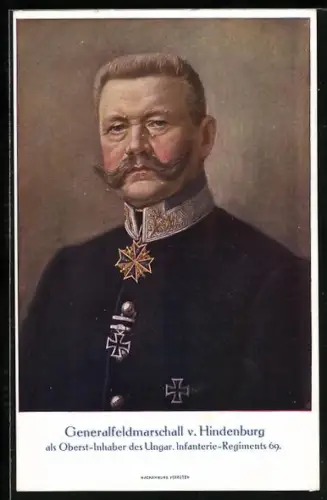 AK Generalfeldmarschall Paul von Hindenburg in Uniform