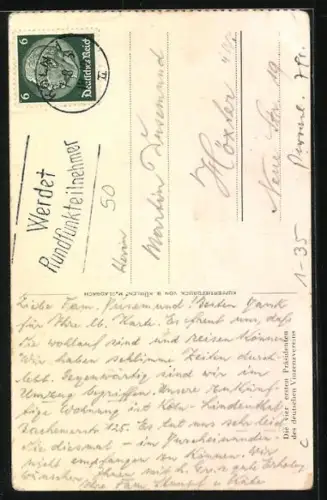 AK Die ersten vier Präsidenten der deutschen Winzervereine, Kaufmann Franz Rody, Oberstudiendirektor Dr. Friedrich Kortz