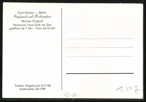 AK Berlin, Orgelpaule am Brandenburger Tor