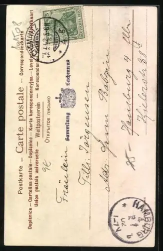 AK Buchstabe B und Kleinkinder mit Puppe