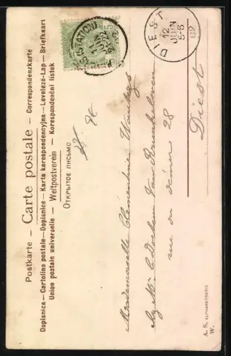 AK Zwei kleine Mädchen mit Katze am Buchstaben C