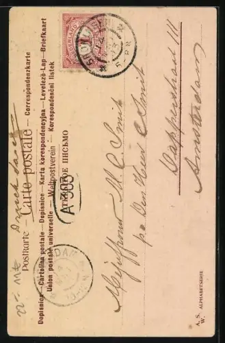 AK Buchstabe V, Kinder mit Tennisschlägern, Mädchen mit Reifen