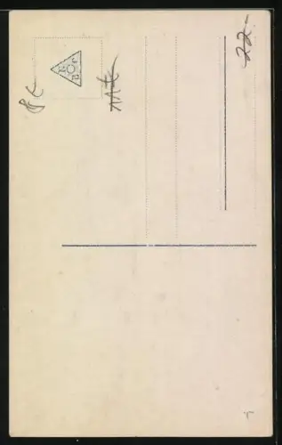 AK Frau mit weissem Pferd am Buchstaben K