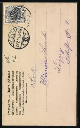 AK Frau mit Kleid und ein Kind am Buchstaben N