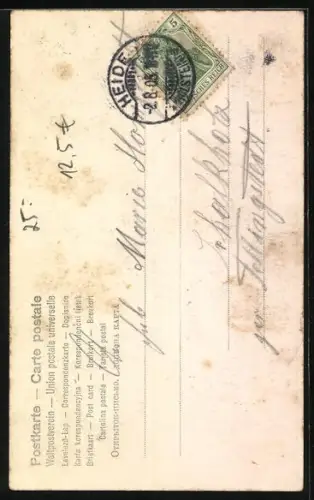 AK Liebespaar in einem Ruderboot am Buchstaben C