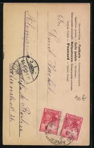 AK Frauenportrait im Buchstaben J