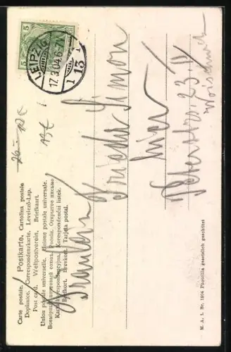 AK Buchstabe F mit weisser und roter Rose