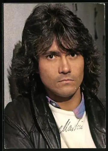 AK Musiker Andreas Martin in Lederjacke, Autogramm