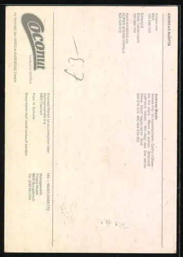 AK Musiker Andreas Martin in Lederjacke, Autogramm