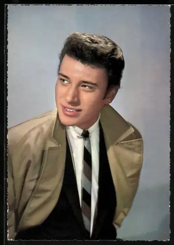 AK Musiker Johnny Hallyday schaut in die Ferne