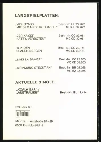 AK Musiker des Medium Terzetts mit Stofftieren, Autogramme