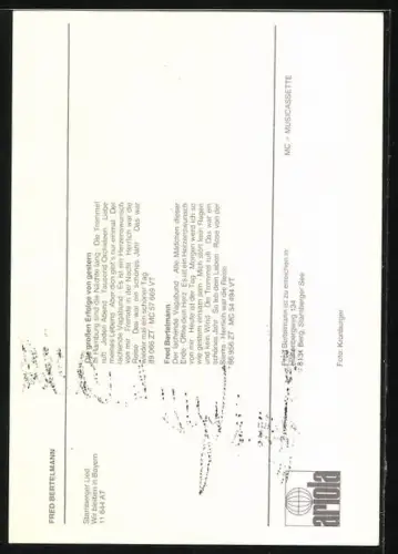 AK Musiker Fred Bertelmann mit Anzug und Krawatte