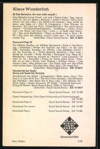 AK Musiker Klaus Wunderlich an der Orgel