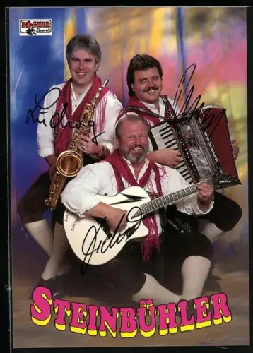 AK Musiktrio Steinbühler mit Instrumenten, Autograph