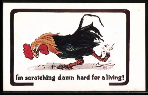 AK Hahn scharrt im Boden