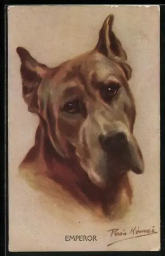 Künstler-AK Emperor, Dogge mit treuem Blick
