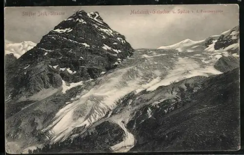 AK Blick auf Madatsch-Gletscher u. Spitze v. d. Franzenshöhe