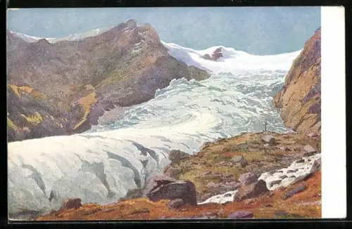 Künstler-AK der Karlinger Gletscher mit Kapruner Thörl