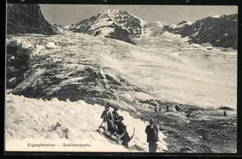 AK Schlittenpartie am Eigergletscher
