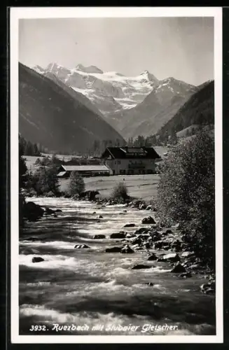 AK Stubaier Gletscher bei Ruezbach, Blick zum Gletscher