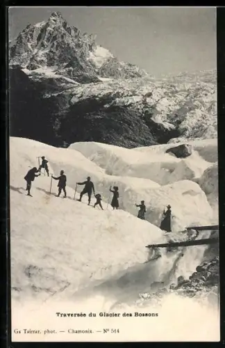 AK Glacier des Bossons, Traversée du Glacier