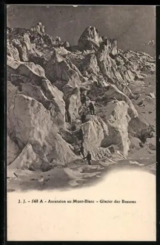 AK Glacier des Bossons /Mont-Blanc, Ascension au Mont-Blanc