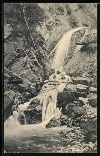 AK Ravennawasserfall, Blick vom Sturzbecken aus