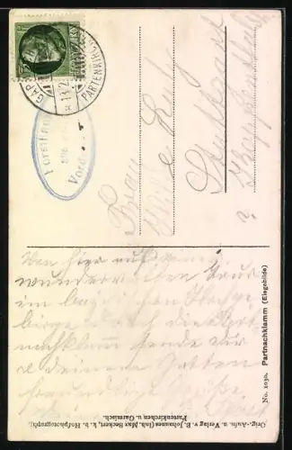 AK Partnachklamm, Eisgebilde mit Besuchergang