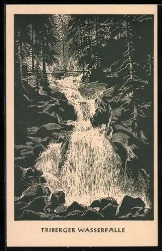 AK Triberg, Partie an den Wasserfällen