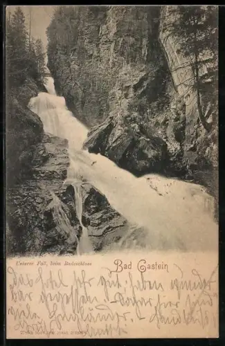 AK Bad Castein, Unterer Fall, beim Badeschloss