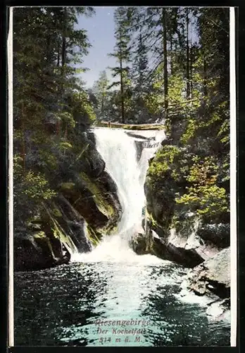 AK Kochelfall /Riesengebirge, Der Kochelfall mit Sturzbecken