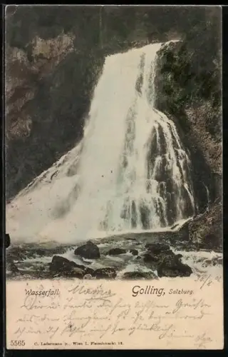 AK Golling /Salzburg, Wasserfall mit Sturzbecken