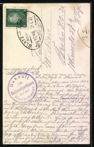 AK Obere Heuscheuer-Wasserfälle, Waldpartie am Wasserfall