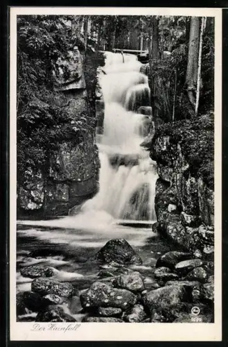AK Hainfall /Riesengebirge, Der Hainfall mit Sturzbecken