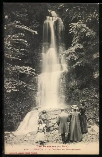 AK Luchon, la cascade de Sourrouille, Wasserfall