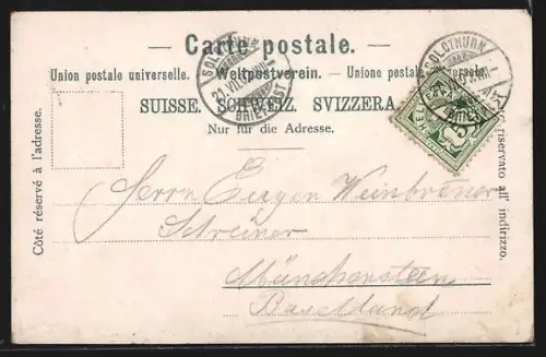 AK Solothurn, Ortsansicht mit Brücke aus der Vogelschau