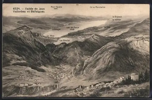 AK Vallorbe, Gesamtansicht mit Umgebung